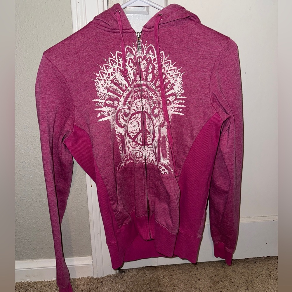Billabong Women’s Pink Hoodie with White Graphic